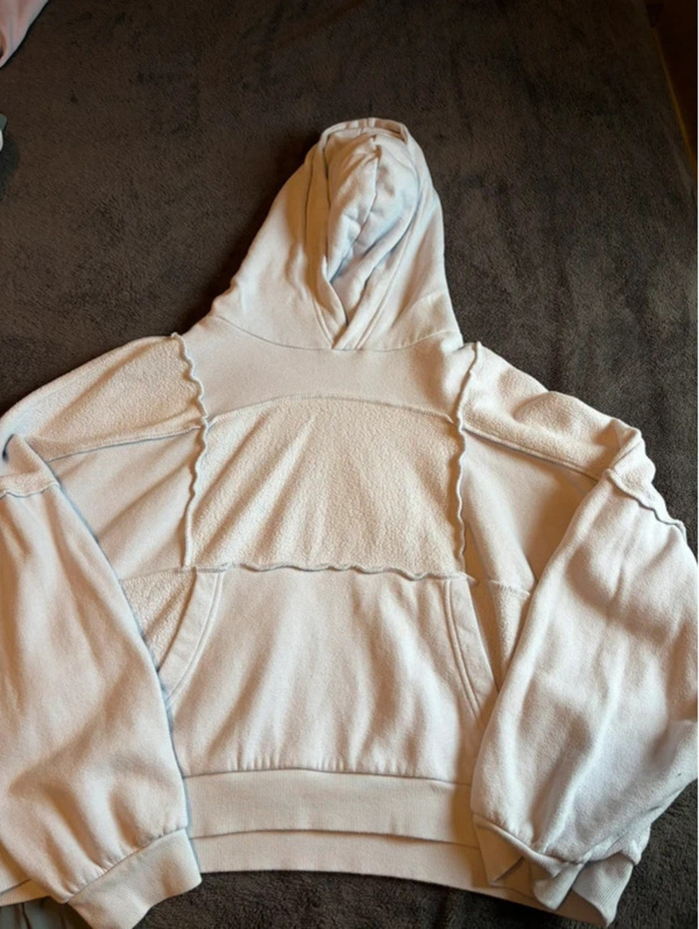 Aerie light blue reverse fleece hoodie size L